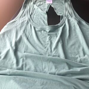 Athleta Green Cut Out Relaxed Tank Top